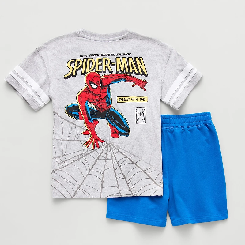 Disney Collection Little & Big Kid Boys Marvel Spiderman 2-pc. Short Set
