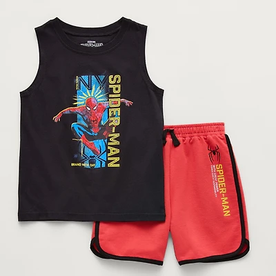 Disney Collection Little & Big Kid Boys Marvel Spiderman 2-pc. Short Set