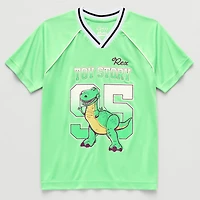 Disney Collection Little & Big Kid Boys V Neck Short Sleeve Regular Fit Rex Toy Story Graphic T-Shirt