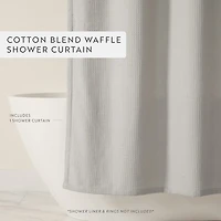 Casual Comfort Cotton Blend Textured Waffle Shower Curtain