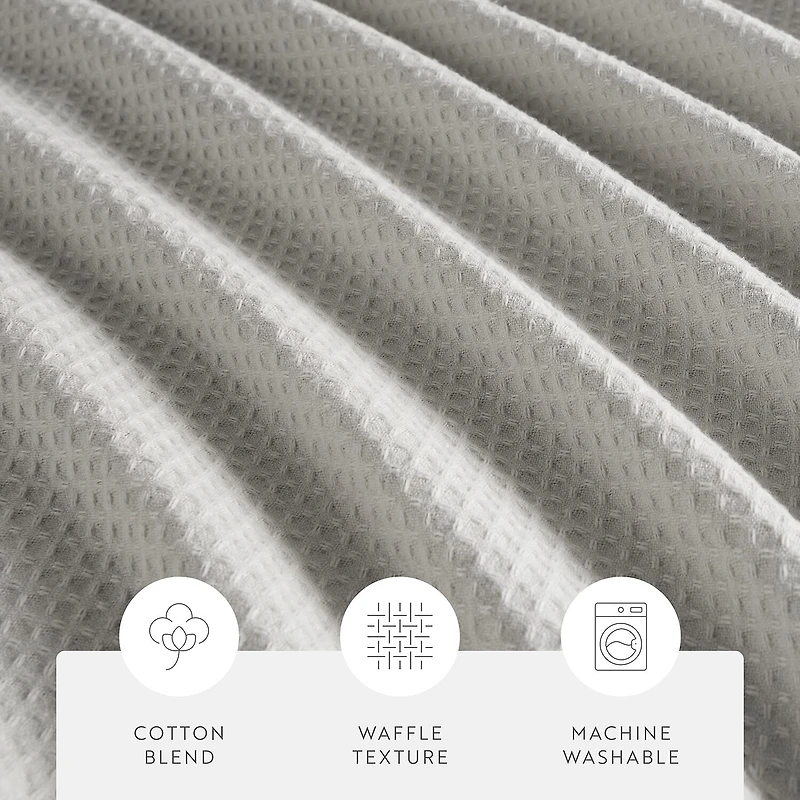 Casual Comfort Cotton Blend Textured Waffle Shower Curtain