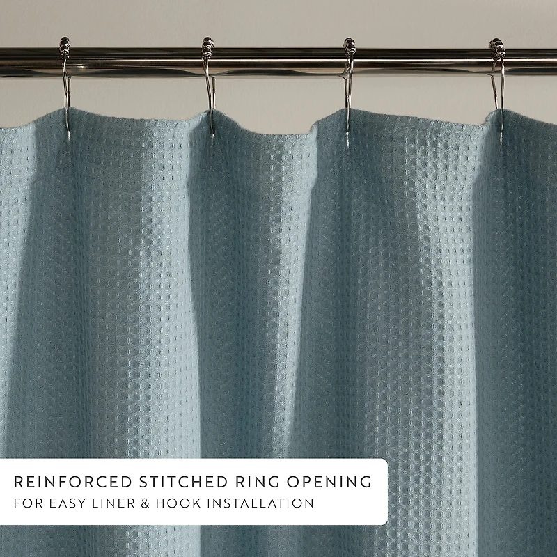 Casual Comfort Cotton Blend Textured Waffle Shower Curtain
