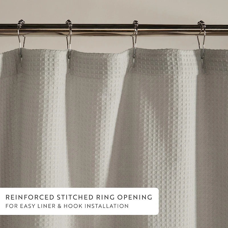 Casual Comfort Cotton Blend Textured Waffle Shower Curtain