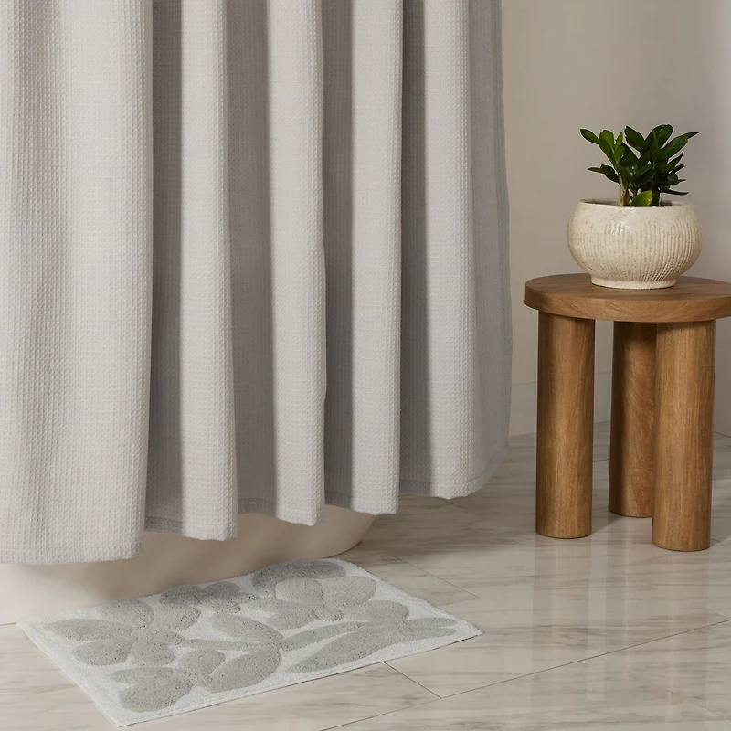 Casual Comfort Cotton Blend Textured Waffle Shower Curtain