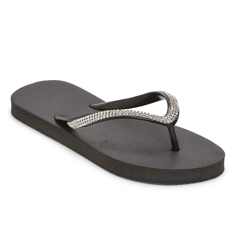 Mixit Womens Rhinestone Flip-Flops