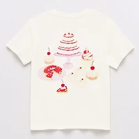 Eyeshadow Big Kid Girls Crew Neck Short Sleeve Oversized Graphic T-Shirt