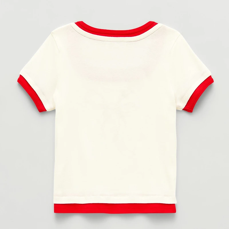 Eyeshadow Big Kid Girls Scoop Neck Short Sleeve Regular Fit Graphic T-Shirt