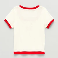 Eyeshadow Big Kid Girls Scoop Neck Short Sleeve Regular Fit Graphic T-Shirt