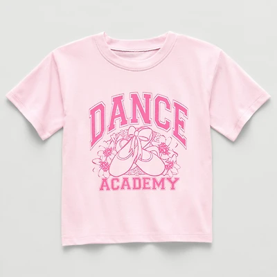 Okie Dokie Active Toddler & Little Girls Crew Neck Short Sleeve Regular Fit Graphic T-Shirt