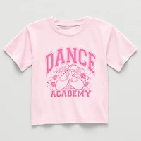 Okie Dokie Active Toddler & Little Girls Crew Neck Short Sleeve Regular Fit Graphic T-Shirt