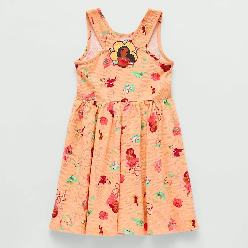Disney Collection Little & Big Kid Girls Sleeveless Princess Moana A-Line Dress