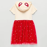 Disney Collection Little & Big Kid Girls Short Sleeve Cap Marvel Spiderman A-Line Dress
