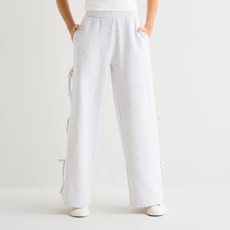 Forever 21 Womens Juniors Wide Leg Mid Rise Pull-On Pant