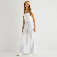 Forever 21 Womens Juniors Wide Leg Mid Rise Pull-On Pant