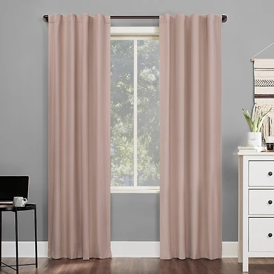 Sun Zero Cyrus Thermal Rod Pocket Back Tab Energy Saving 100% Blackout Single Curtain Panel