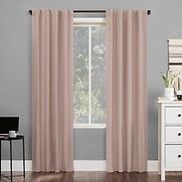 Sun Zero Cyrus Thermal Rod Pocket Back Tab Energy Saving 100% Blackout Single Curtain Panel