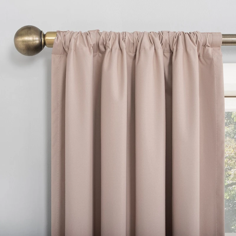 Sun Zero Cyrus Thermal Rod Pocket Back Tab Energy Saving 100% Blackout Single Curtain Panel