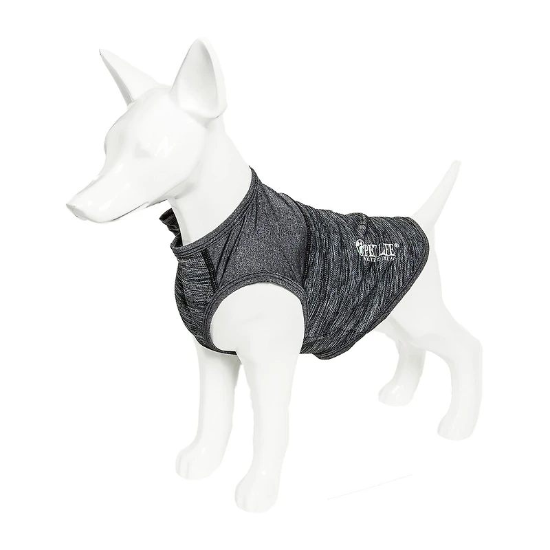 Pet Life ® Active 'Aero-Pawlse' Heathered Quick-Dry and 4-Way Stretch Performance Dog Tank Top T-Shirt