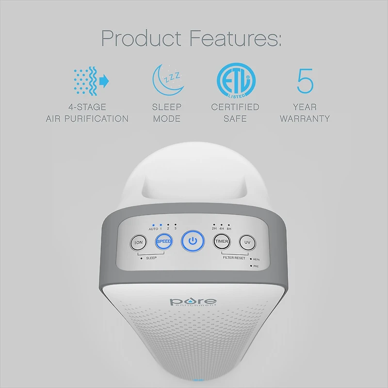 Pure Enrichment Purezone Elite 4-In-1 True Hepa Air Purifier