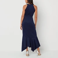 DJ Jaz Womens High-Low V Neck Sleeveless Evening Gown