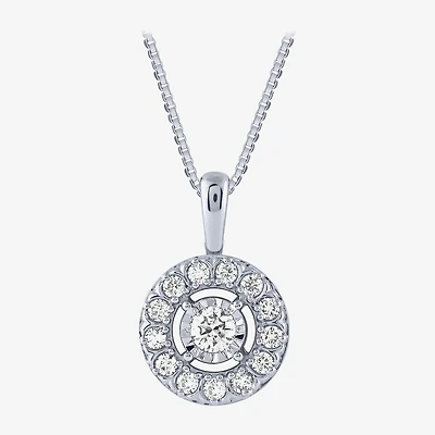 (H-I / Si2) Womens 1 CT. T.W. Lab Grown White Diamond 10K Gold Round 18 Inch Pendant Necklace