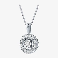 (H-I / Si2) Womens 1 CT. T.W. Lab Grown White Diamond 10K Gold Round 18 Inch Pendant Necklace