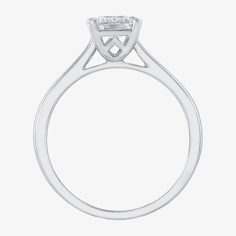 (H-I / SI2) Womens 1 1/2 CT. Lab-Grown White Diamond 14K Gold Emerald Solitaire Engagement Ring
