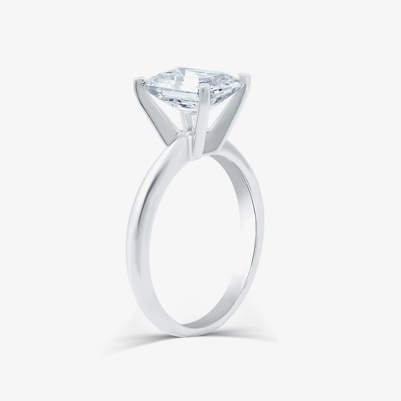 (G / VS2) Womens 3 CT. Lab-Grown White Diamond 14K Gold Emerald Solitaire Engaement Ring