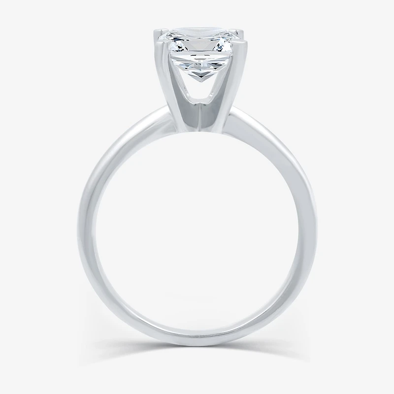 (G / VS2) Womens 3 CT. Lab-Grown White Diamond 14K Gold Emerald Solitaire Engaement Ring