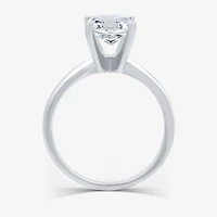 (G / VS2) Womens 3 CT. Lab-Grown White Diamond 14K Gold Emerald Solitaire Engaement Ring