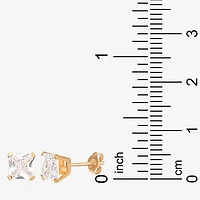 5mm Stud Earrings, 14K Cubic Zirconia Princess Cut