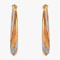 14K Gold Tri-Color Hoop Earrings