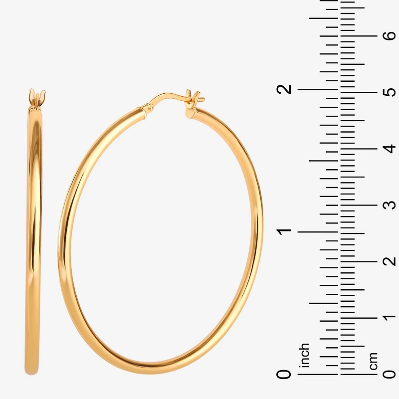 14K Gold over Silver 50mm Hoop Earrings