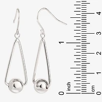 Womens Sterling Silver Ball Drop Earrings