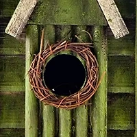 Glitzhome 11.93"H Tall Green Hand Painted Wood Birdhouse