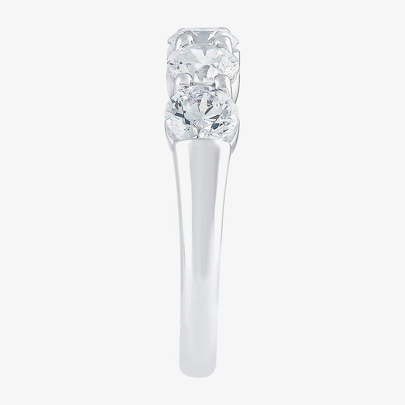 (H-I / I1) Womens 2 CT. T.W. Lab Grown White Diamond 10K Gold 5-Stone Anniversary Band