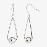 Womens Sterling Silver Ball Drop Earrings