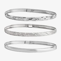 Sterling Silver Triple Bangle Bracelet Set