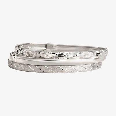 Sterling Silver Triple Bangle Bracelet Set