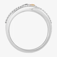 Enchanted Disney Fine Jewelry Womens 1/10 CT. T.W. Genuine Blue Sapphire 14K Gold Over Silver Moana Cocktail Ring