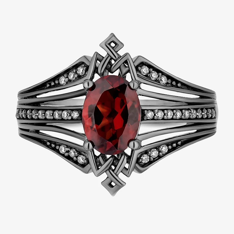 Villains Womens 1/8 CT. T.W. Genuine Red Garnet Sterling Silver Evil Queen Cocktail Ring