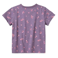 Okie Dokie Toddler Girls Round Neck Short Sleeve Regular Fit Graphic T-Shirt
