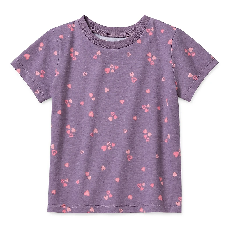 Okie Dokie Toddler Girls Round Neck Short Sleeve Regular Fit Graphic T-Shirt