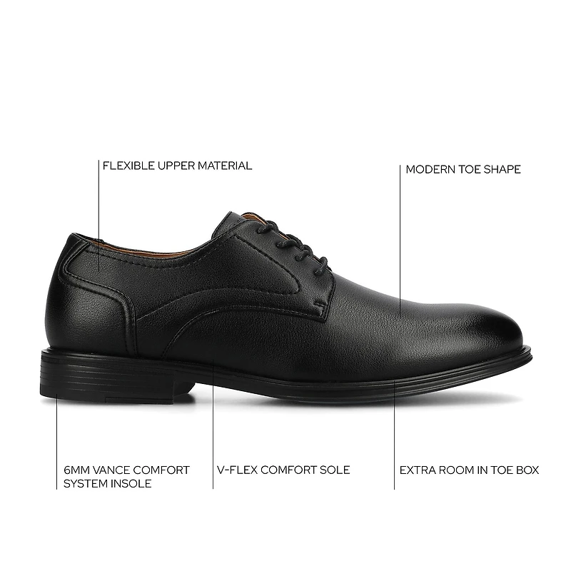Vance Co Barclay Mens Almond Closed Toe Oxford Shoes
