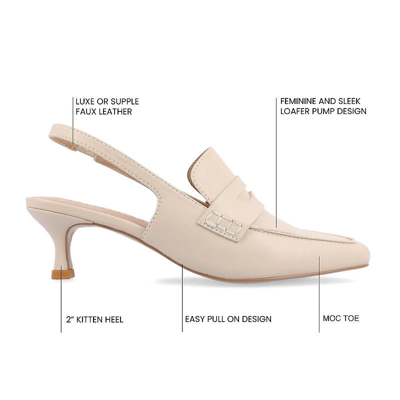Journee Collection Amory Womens Moc Closed Toe Kitten Heel Pumps