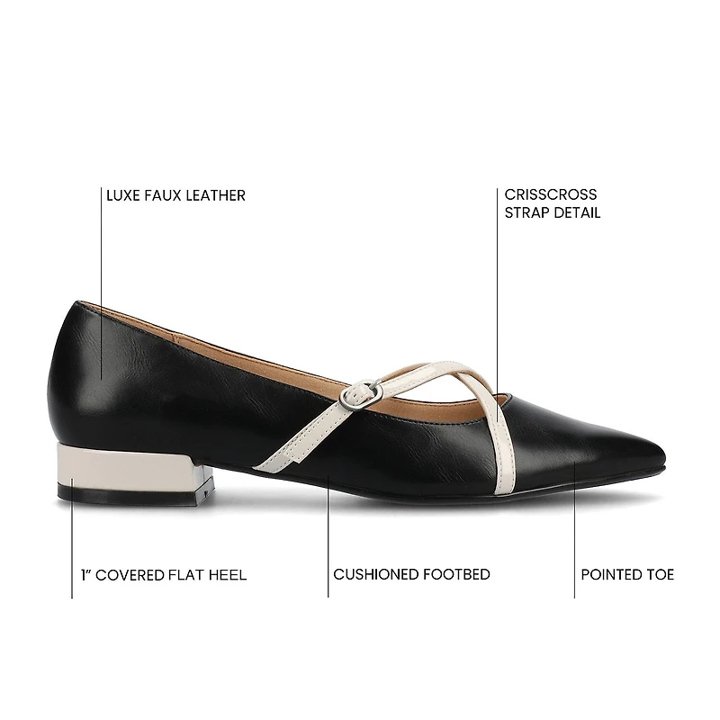 Journee Collection Camby Womens Pointed Closed Toe Ballet Flats