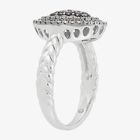 Limited Quantities! Womens 1/2 CT. T.W. Natural Multi Color Diamond Sterling Silver Round Halo Cocktail Ring