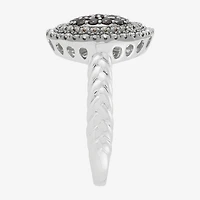 Limited Quantities! Womens 1/2 CT. T.W. Natural Multi Color Diamond Sterling Silver Round Halo Cocktail Ring