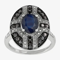 Limited Quantities! Womens 5/8 CT. T.W. Genuine Blue Sapphire Sterling Silver Oval Cocktail Ring