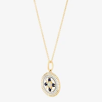 Limited Quantities! Womens Diamond Accent Lab Created White Opal 10K Gold Round 17 Inch Pendant Necklace